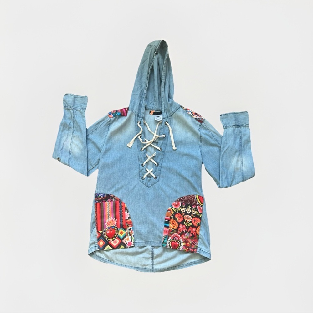 Josefina by Vero Solis Jean Boho Shirt Size Small (0811)